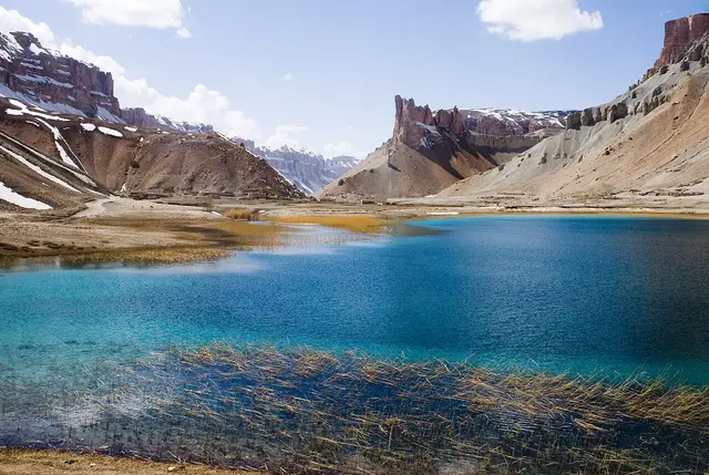 The blue lakes of Band-e Amir National Park, Afghanistan, in March.