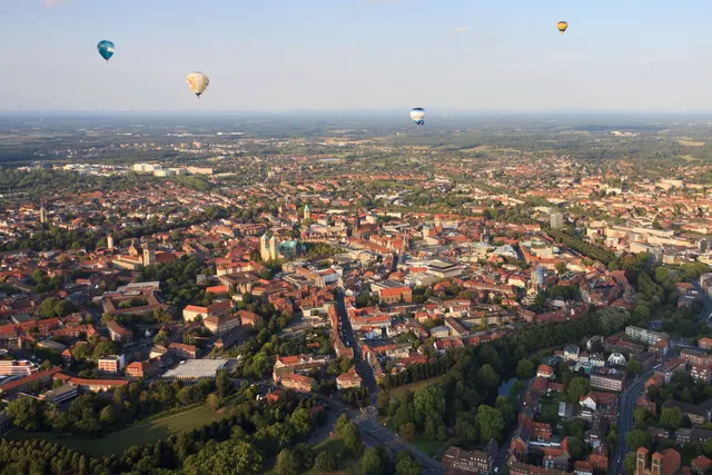 Aerial view of Münster city centre