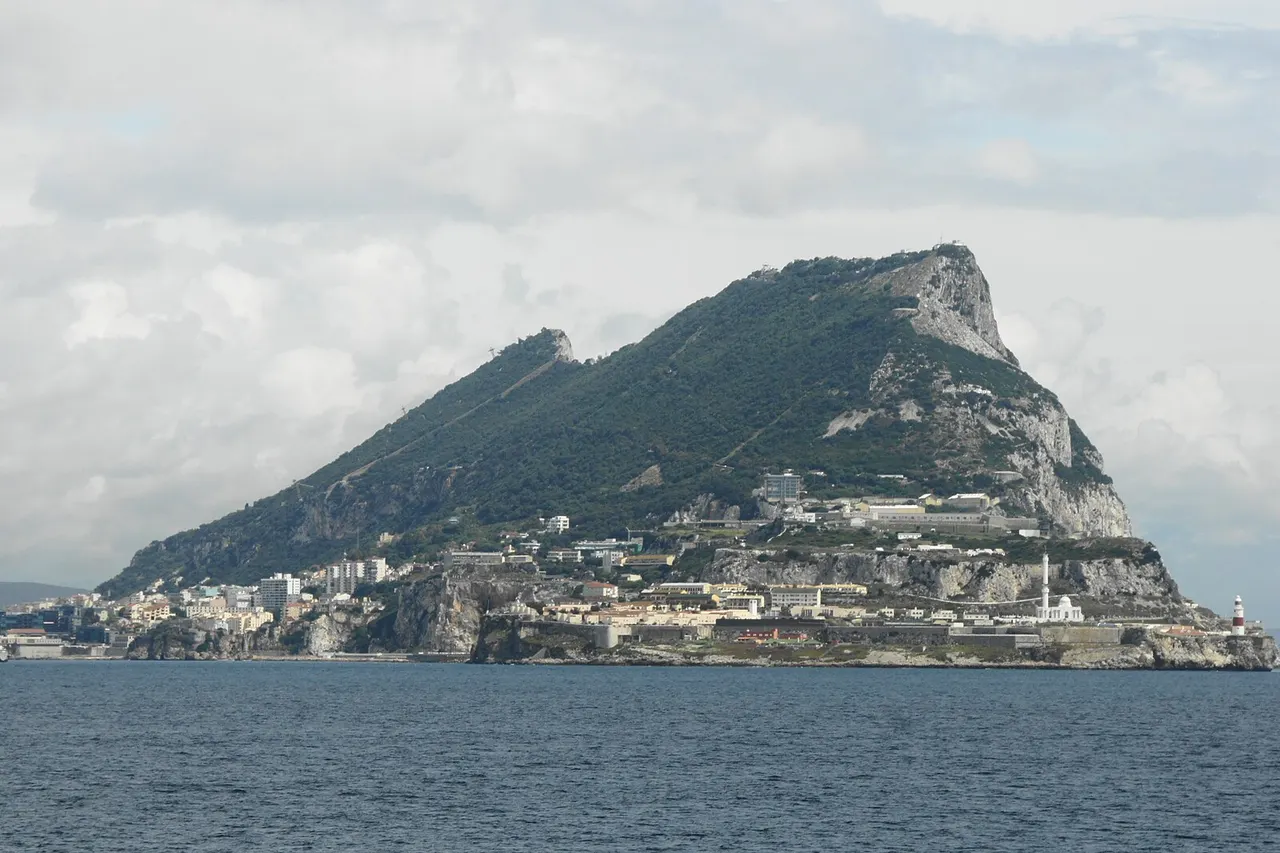 View of the Rock of Gibraltar from the Strait of Gibraltar