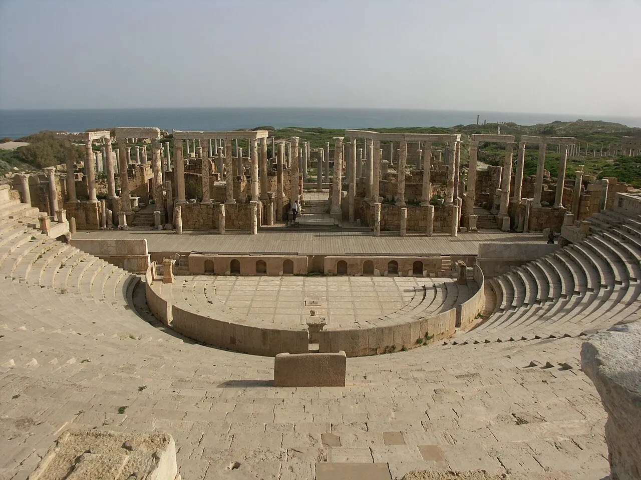 The Roman theatre at Leptis Magna, a UNESCO World Heritage Site on the coast of Libya