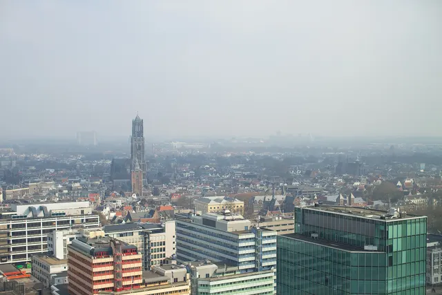 View over the rooftops and church towers of Utrecht