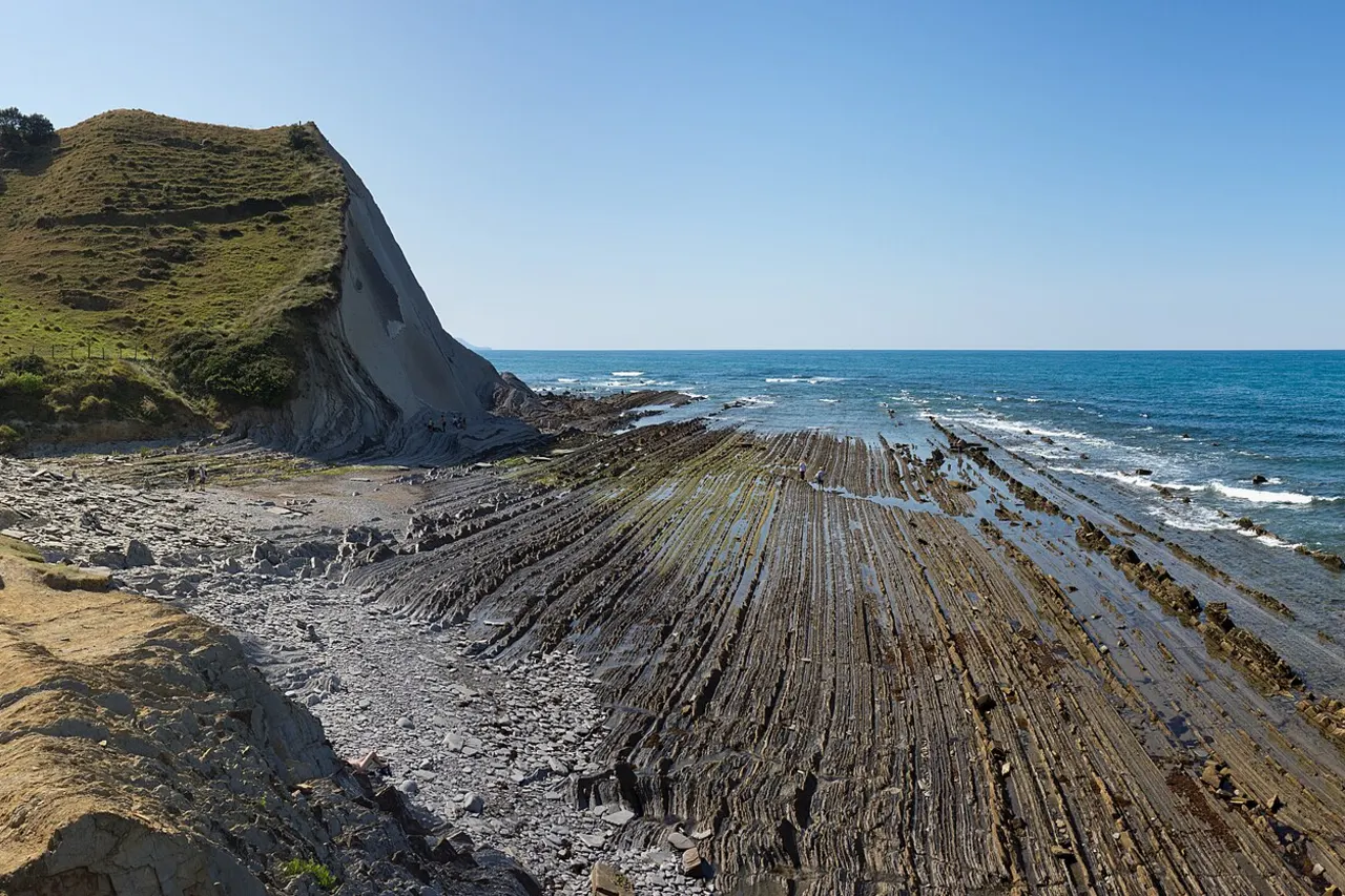 Flysch formation on Sakoneta beach between Deba and Zumaia, Basque Country